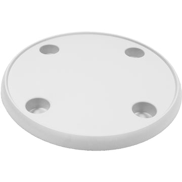 Bordplade af hvid ABS Ø61cm med 4 kop/flaske holder