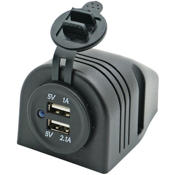 1852 påbygnings dobbelt usb udtag 5V 1 & 2,1Amp