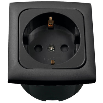 Indbygningsstik 220v komplet antracit