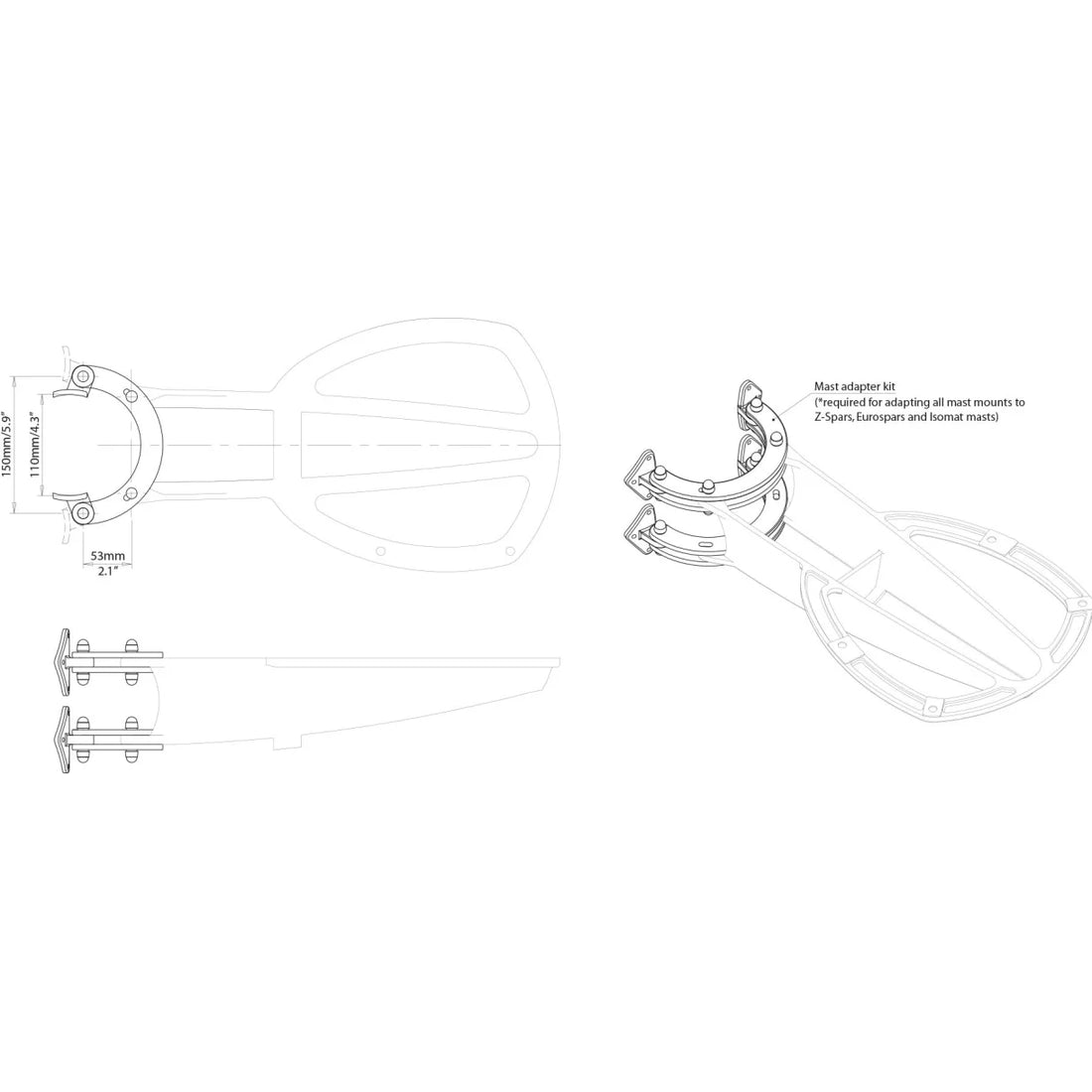 Scanstrut adapter kit mastemontering