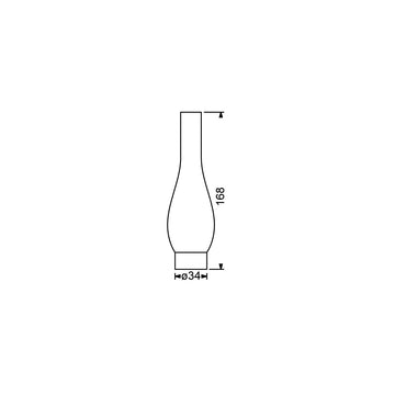 Borosilikat brænderglas 6''' x165 tulip