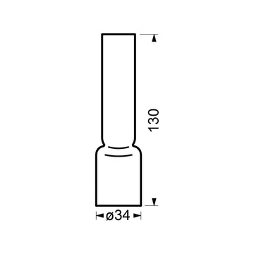 Borosilikat brænderglas 6''' x130