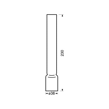Borosilikat brænderglas 8''' x 230