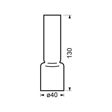 Borosilikat brænderglas 10''' x130