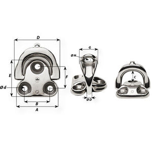 Wichard Padeye foldbart 6 mm