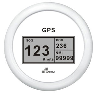 Wema GPS spedometer digital Hvidt