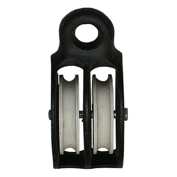 Blok 2sk 1øje Sort 50mm Nylonskive F/7mm