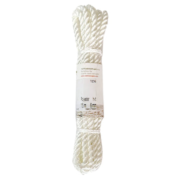 Robline fenderline hvid 3-slået Ø6mm x 1,5m, 2-pak