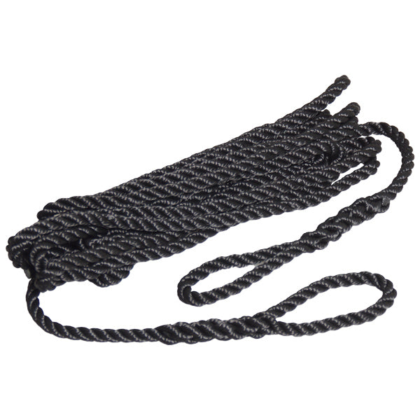 Robline fenderline sort 3-slået 2pak 6mm x 1,5m
