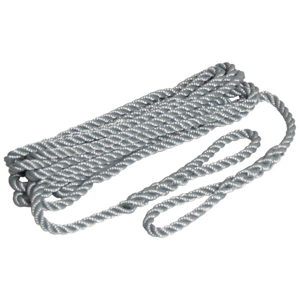Robline fenderline grå 3-slået 2pak 6mm x 1,5m
