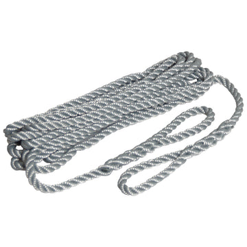 Robline fenderline grå 3-slået 2pak 6mm x 1,5m