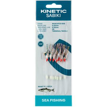Kinetic Sabiki sildeforfang MaxCatch, Fishskin/Multi