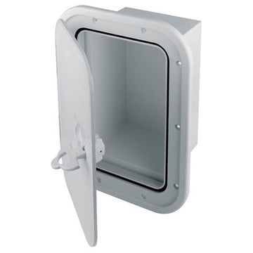 Indbygningsboks sort med luge 27x37,3x16cm