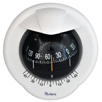 Riviera kompas POLARE BP2 100mm, skotmont. hvid, sort rose