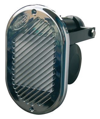 El-horn 24V til indbygning forkromet