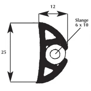 Fenderliste 25x12mm