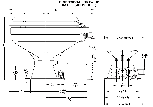 ITT-JABSCO toilet Quit Flush st.skål 12V