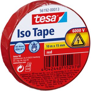 Isoleringstape rød 15mm x 10m