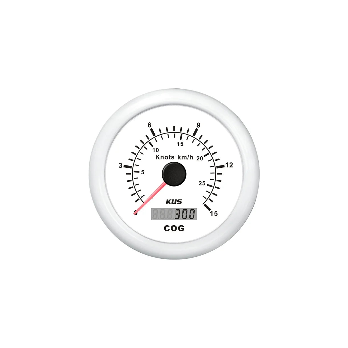 KUS GPS Speed 0-15 knob Hvid 12/24V