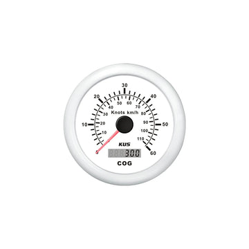 KUS GPS Speed 0-60 knob Hvid 12/24V