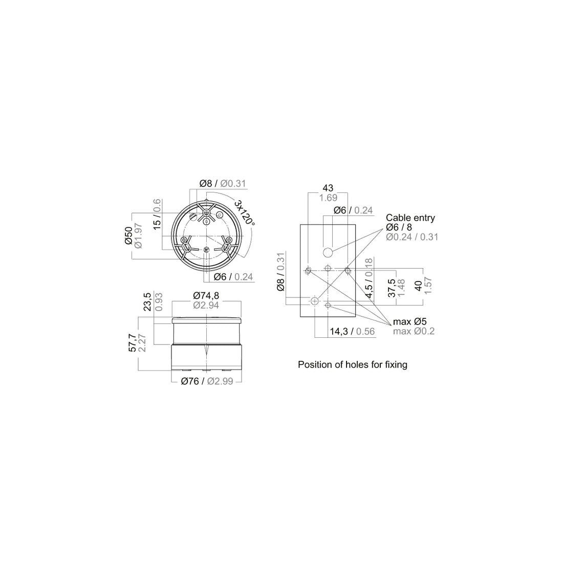 Lanterne Aqua-34 LED 360 gr.hvid