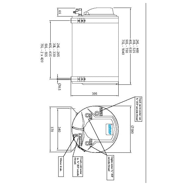 Varmtvandsbeholder Isotemp B 40 ltr.
