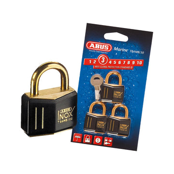 Hængelås Abus Inox Black/gold 30mm 3 lås