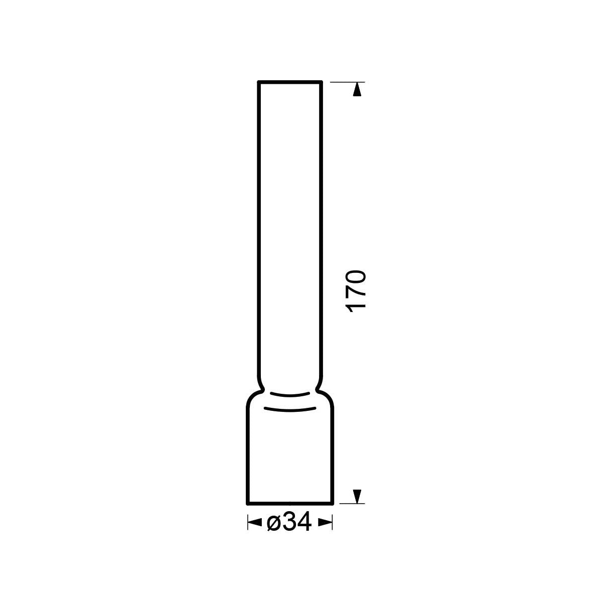 Borosilikat brænderglas 6''' x170