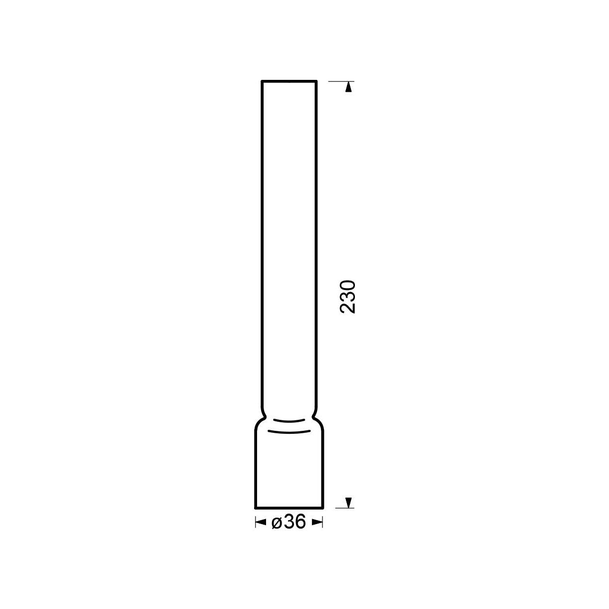 Borosilikat brænderglas 8''' x 230