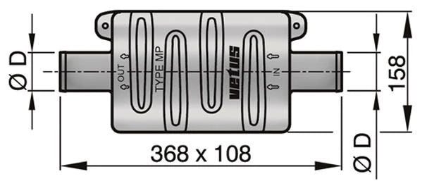 VETUS plastic muffler