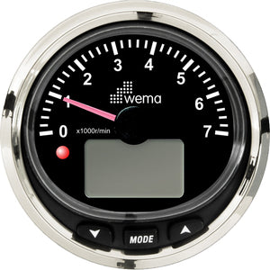 Wema Omdrejningstæller 7000 omdr NMEA2000 Sort RF