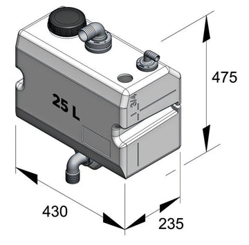 Waste water tank 25L